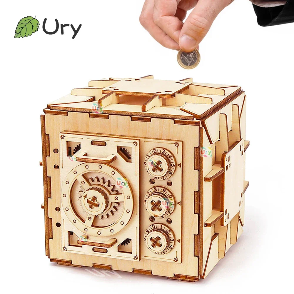 Kids Education Money - URY 3D Wooden Puzzle Password Treasure