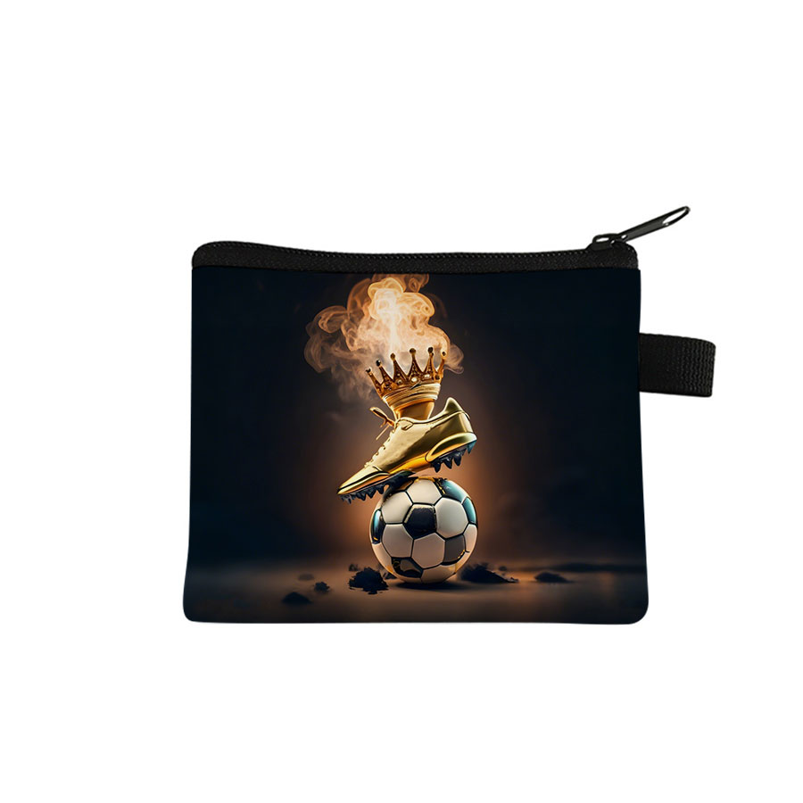 Kids Education Money - Football Pattern Cartoon Coin Purse Keychain