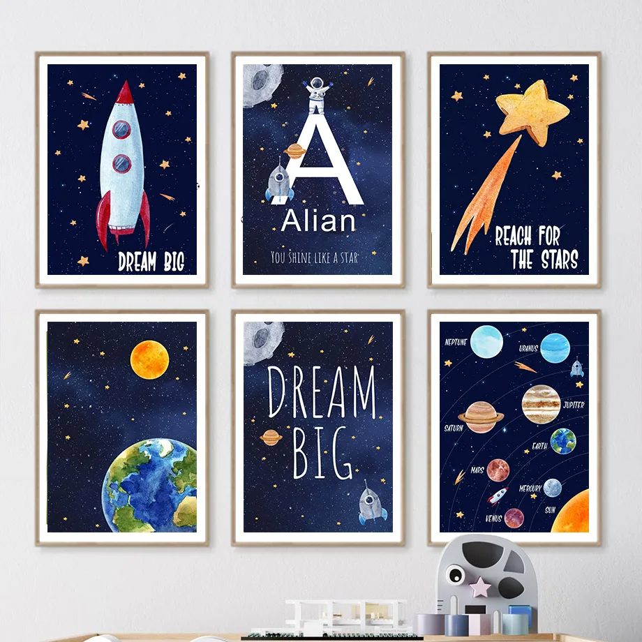 Kids Education Name - 1pc Canvas painting Custom Name Kids