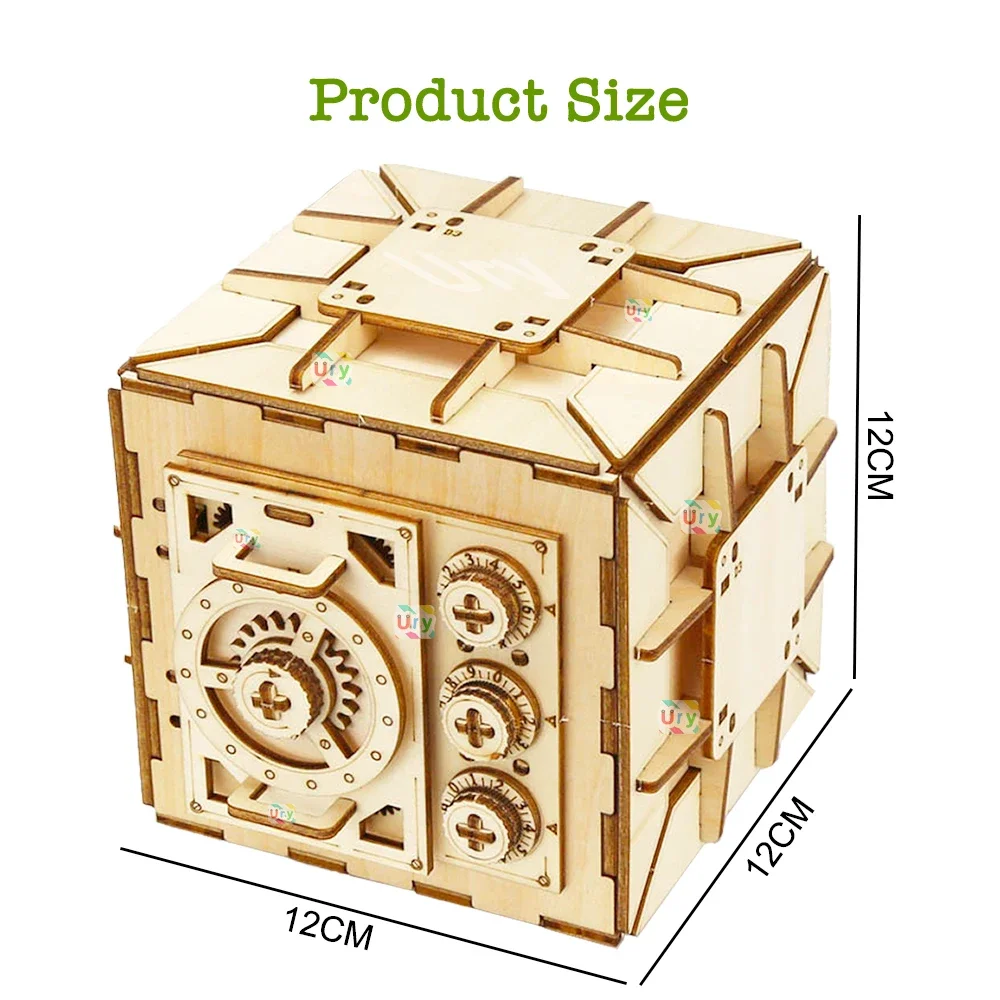 URY 3D Wooden Puzzle Password  - Kids Education Money ulasan dan harga