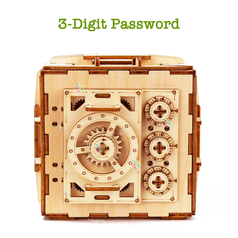 URY 3D Wooden Puzzle Password  - Kids Education Money ulasan dan harga