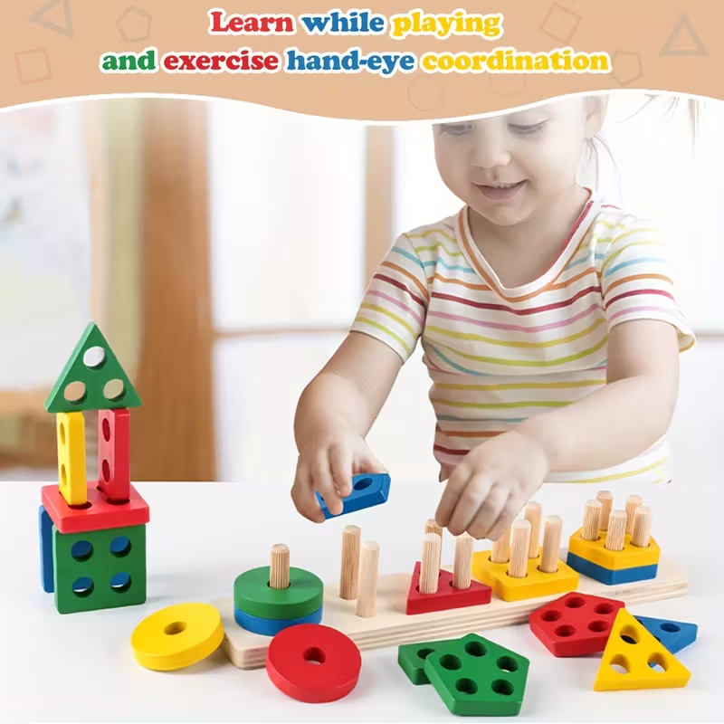 Montessori Wooden Games Baby T - Kids Educational Game 3 ulasan dan harga