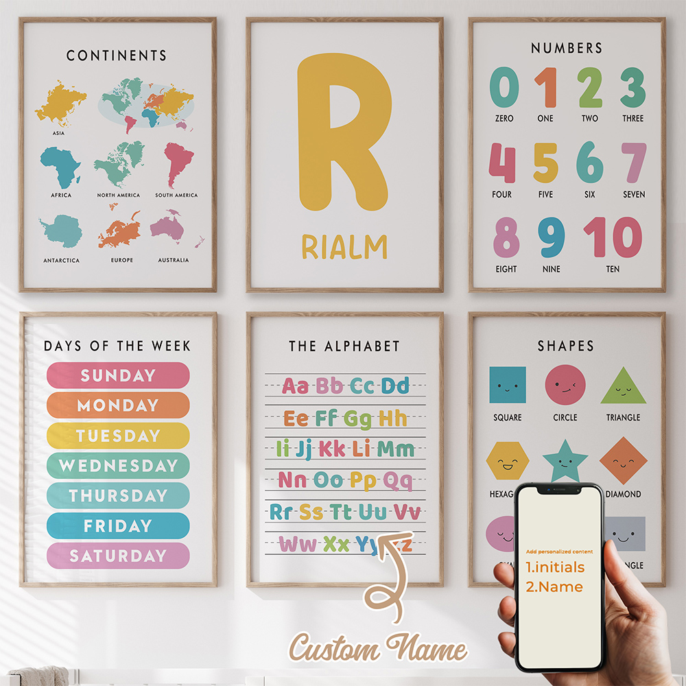 6pcs Personalized Education Le - Kids Education Name ulasan dan harga