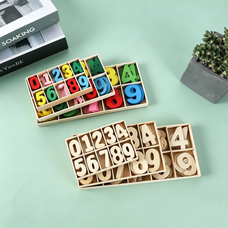 Wooden Number Set Craft Digits - Kids Education Name ulasan dan harga