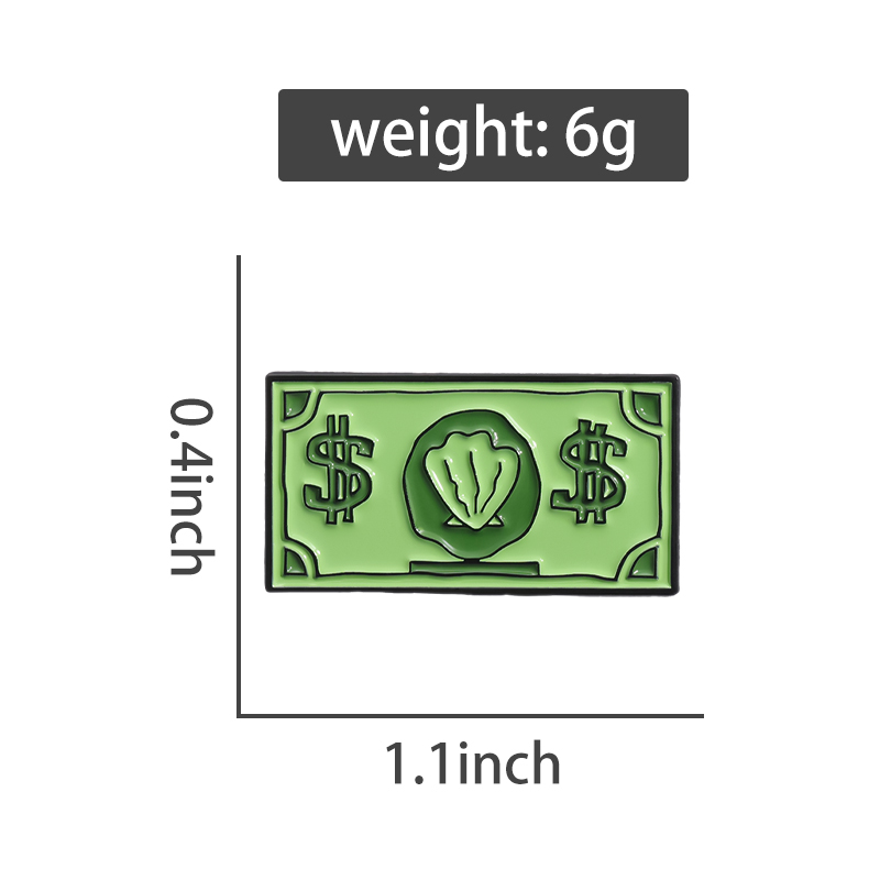 Green USD Symbol Enamel Pin Cu - Kids Education Money ulasan dan harga