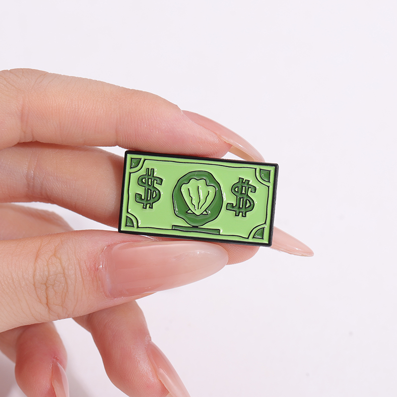 Green USD Symbol Enamel Pin Cu - Kids Education Money ulasan dan harga