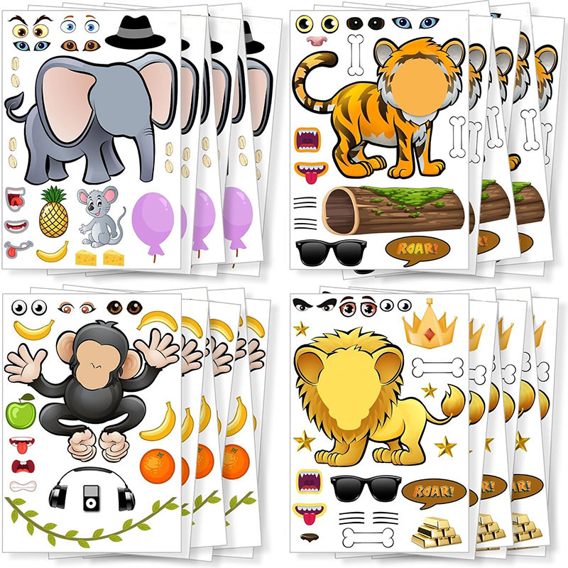 Cartoon Safari Animals Sticker - Kids Education Money ulasan dan harga