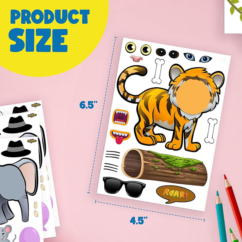 Cartoon Safari Animals Sticker - Kids Education Money ulasan dan harga