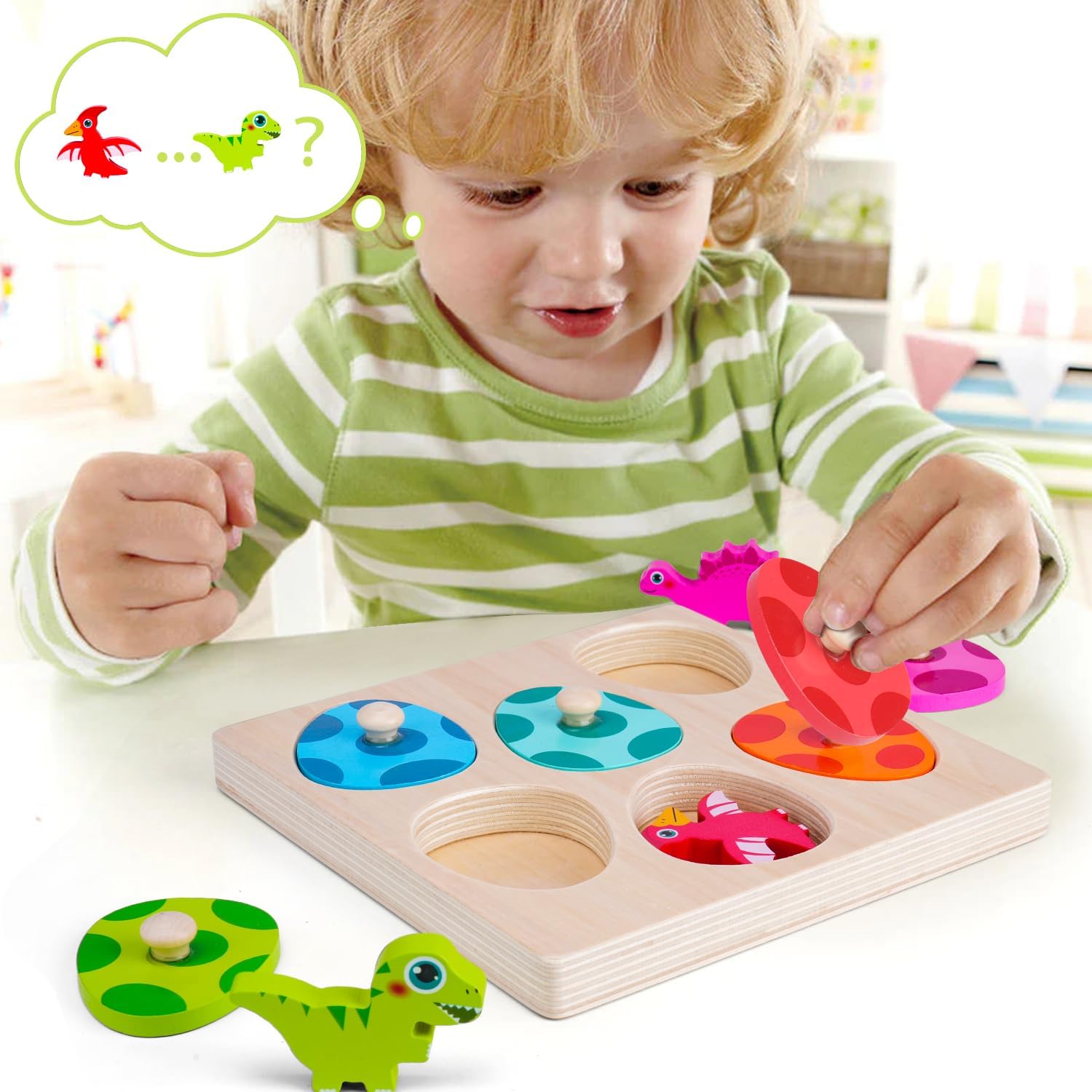 Wooden Dinosaur Jigsaw Puzzle  - Kids Educational Game 3 ulasan dan harga