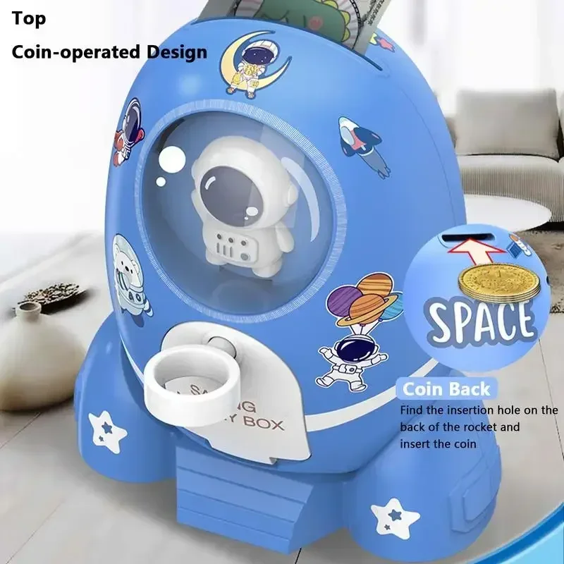 Rocket Astronaut Coin Piggy Ba - Kids Education Money ulasan dan harga
